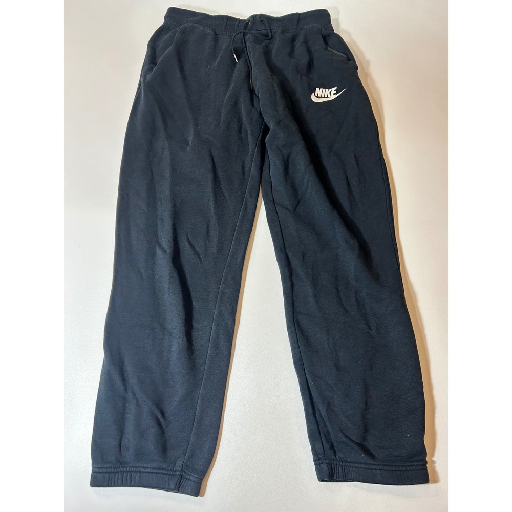 Nike Sweatpants Mens Large Black Excellent Fleece Joggers Drawstring Logo